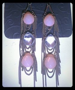 Dark Rose Gold Chain Earrings